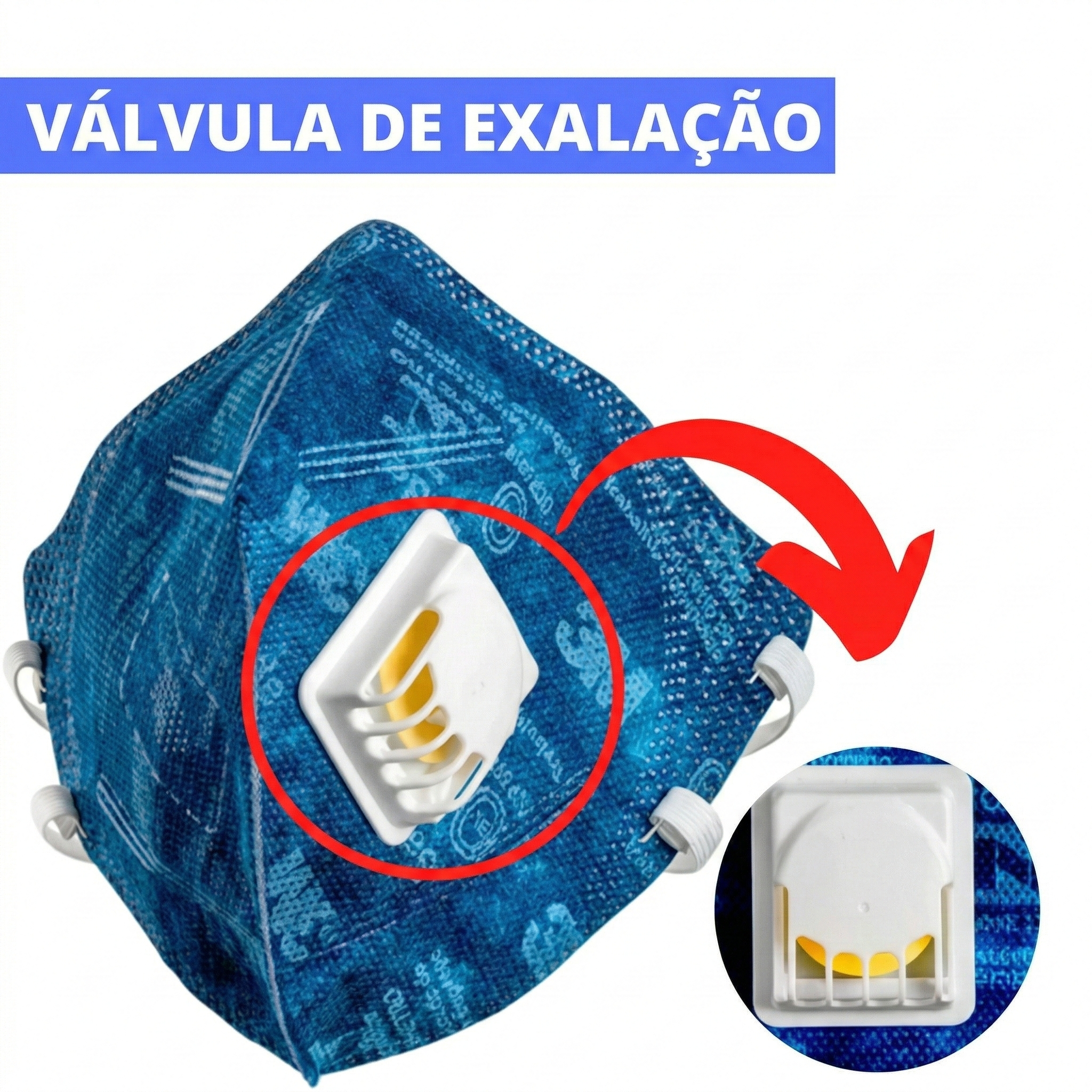 Kit 10 Mascaras 3M 9822 PFF2 (S) com Válvula de Exalação e Clipe Nasal Ajustável