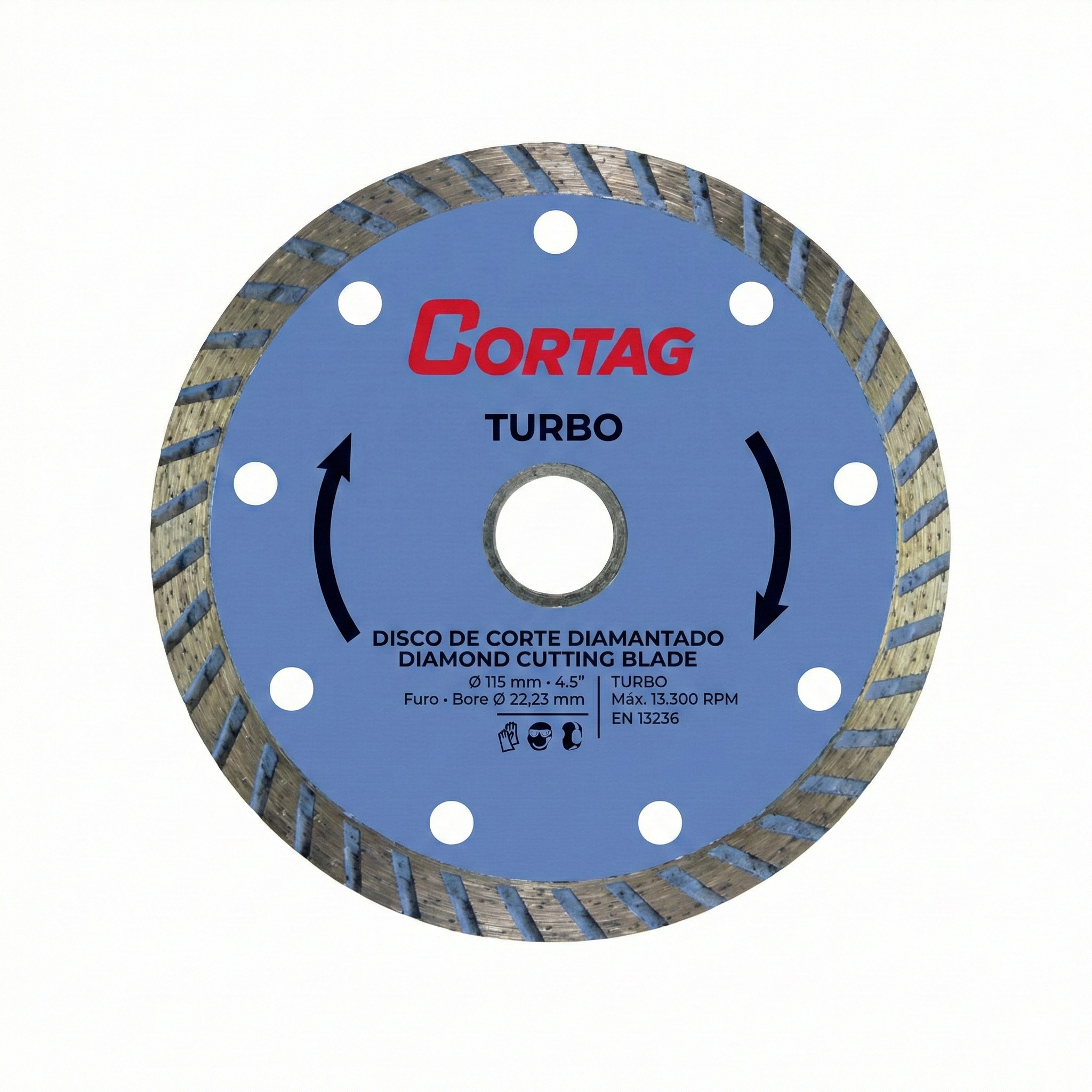 Disco Diamantado Turbo Zapp 180mm Cortag Azul para Concreto e Alvenaria