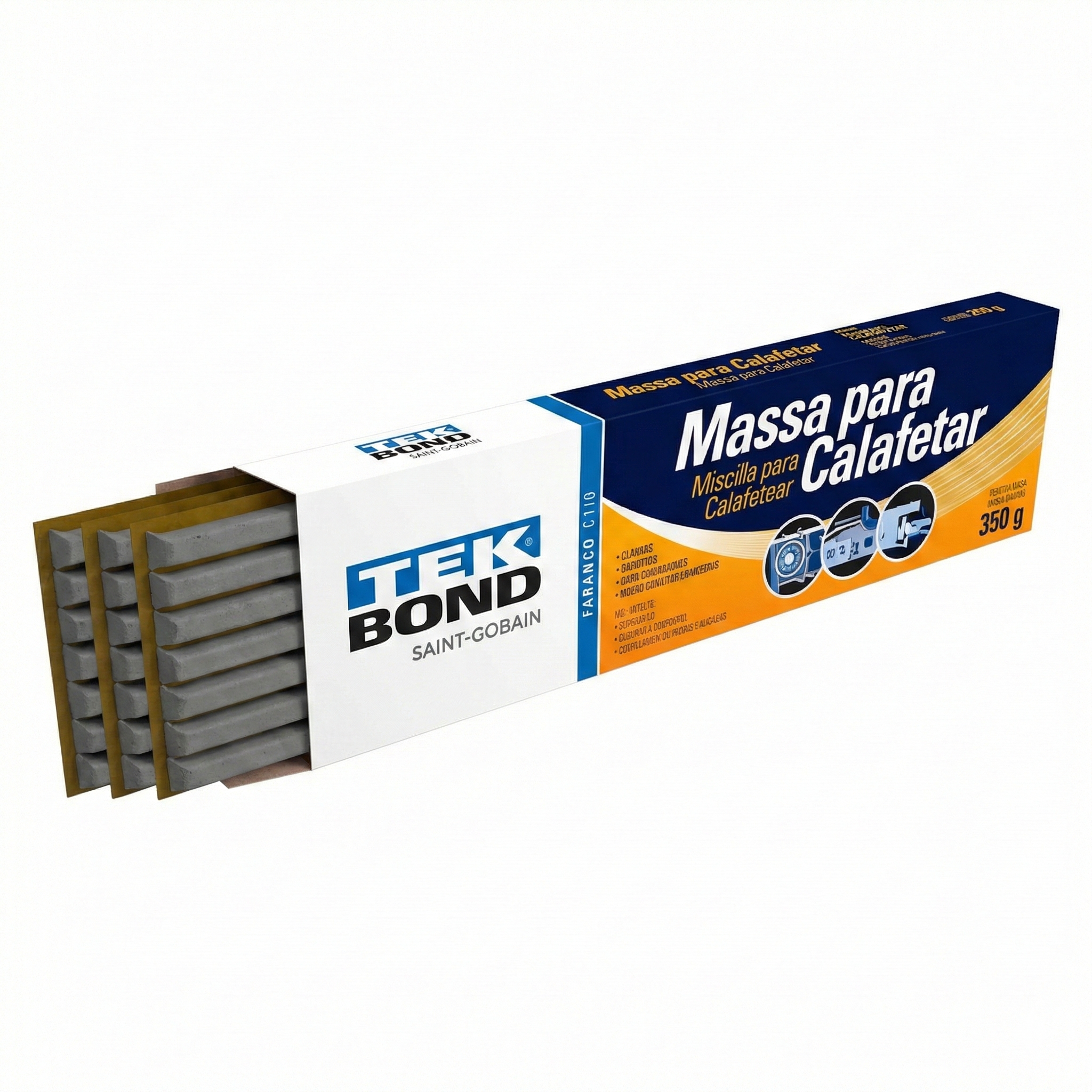 Massa de Calafetar Tekbond Cinza 350g Flexível e Durável