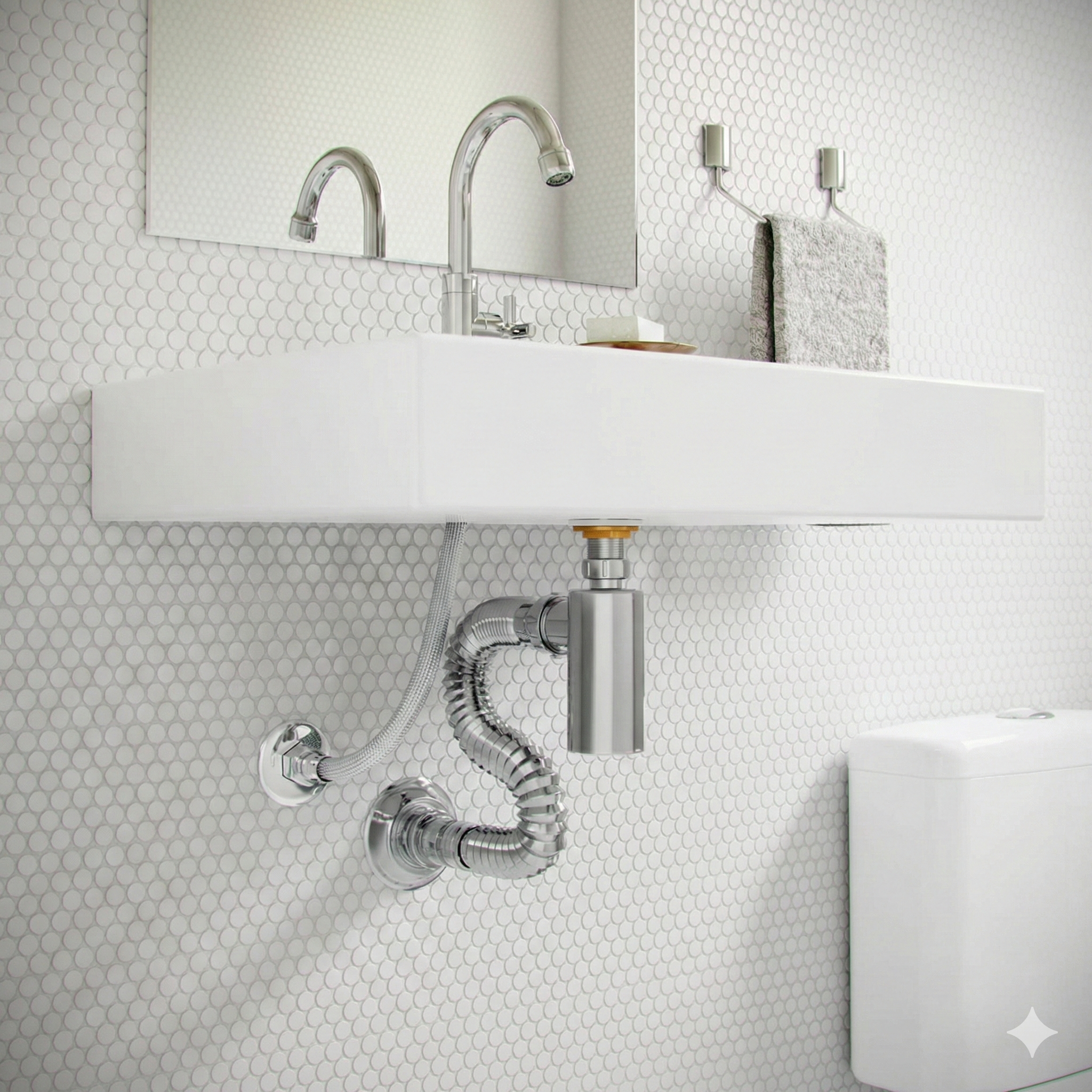 Engate Flexível Malha de Aço Inox 1/2" Blukit - Alta Resistência Água Quente/Fria