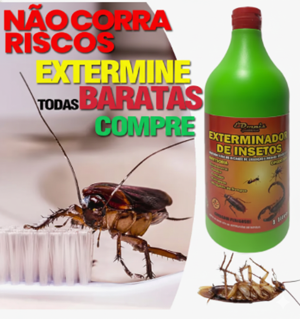 Exterminador de Insetos Líquido Contra Baratas, Aranhas, Escorpiões e Pernilongos