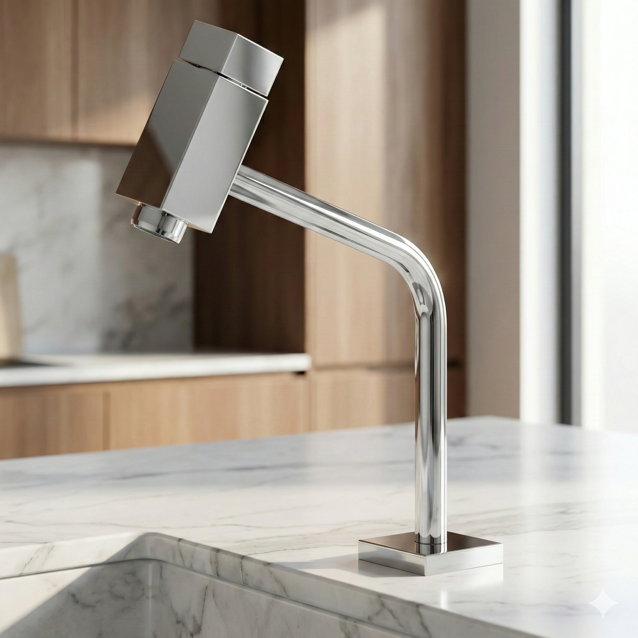 Torneira para Lavatório de Mesa Bica Baixa Linha Slim Pluss Cromada (Ref. 4340) - Leão Metais