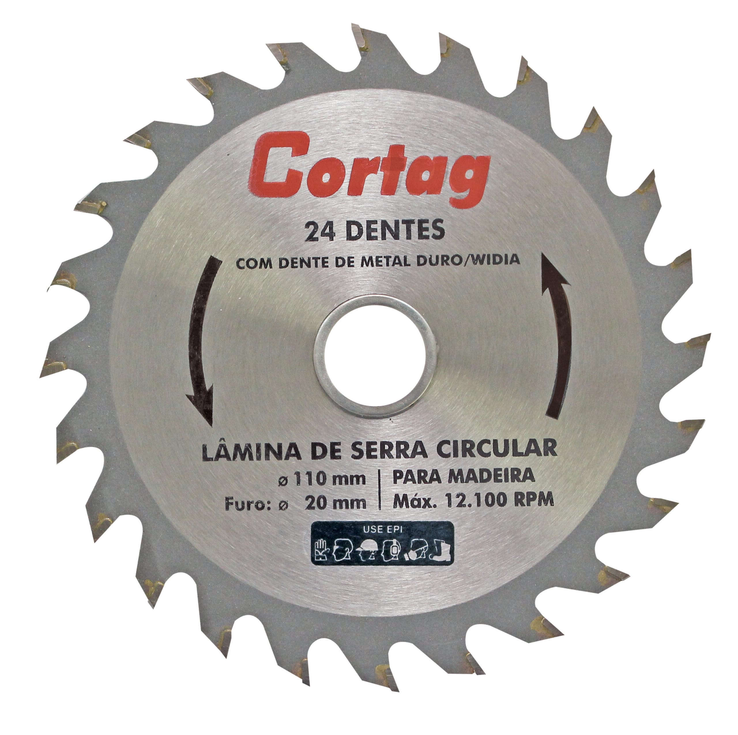 Lâmina de Serra Circular Cortag 24 Dentes 110mm para Madeira