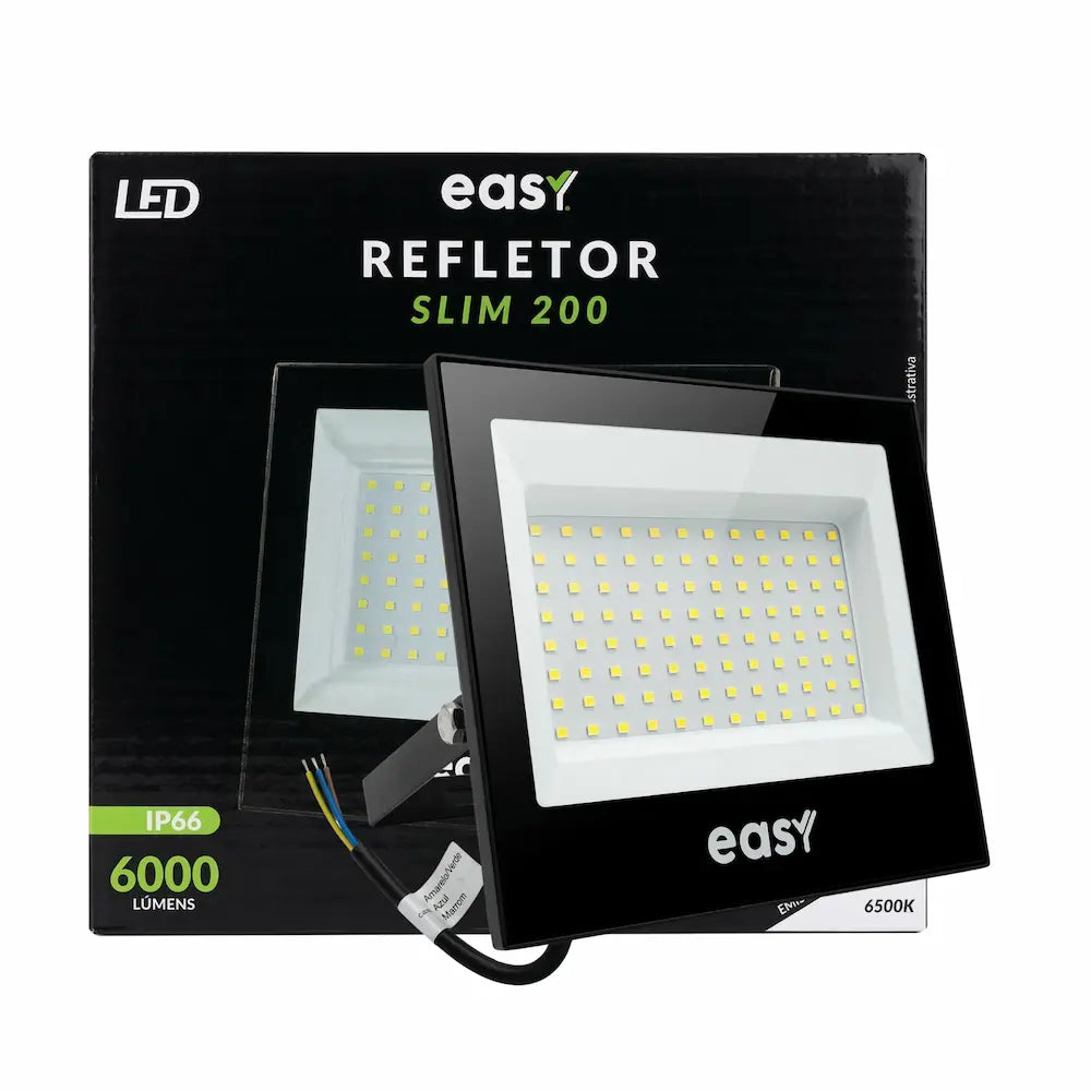Refletor LED Easy Slim 200W 6500K IP66 Bivolt 6000/8000 Lumens