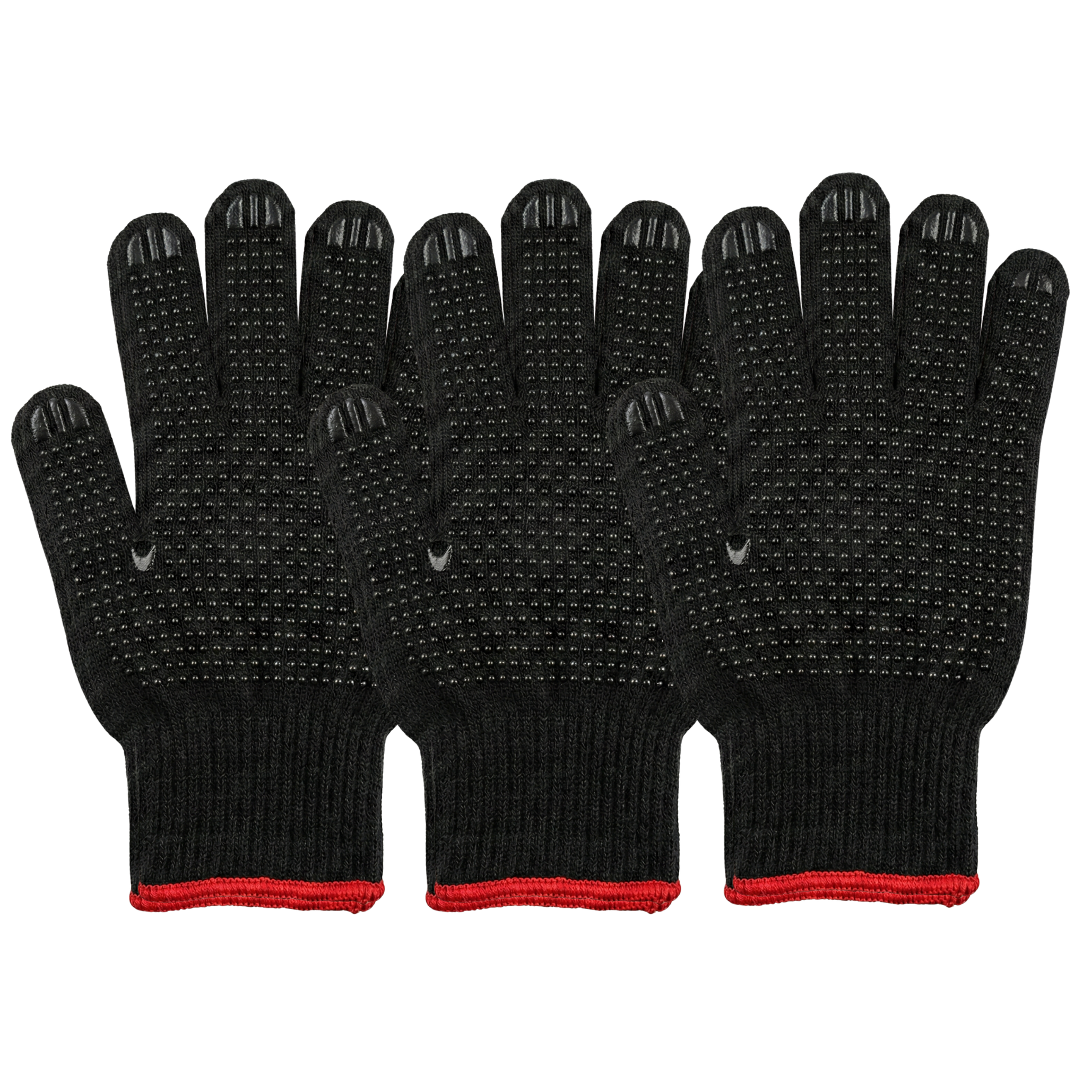 Luva de Segurança em Tecido Algodão Pigmentada Preta com Grip Antiderrapante