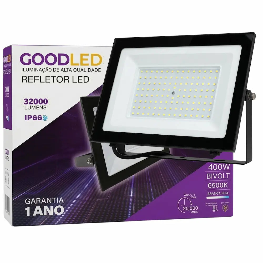 Refletor LED 400W 6500K IP66 Bivolt Goodled