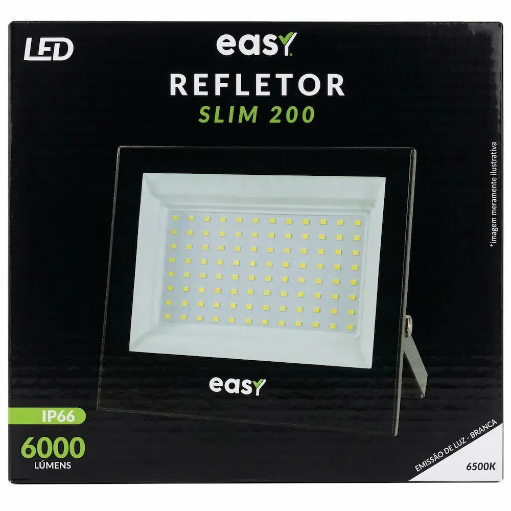 Refletor LED Easy Slim 200W 6500K IP66 Bivolt 6000/8000 Lumens