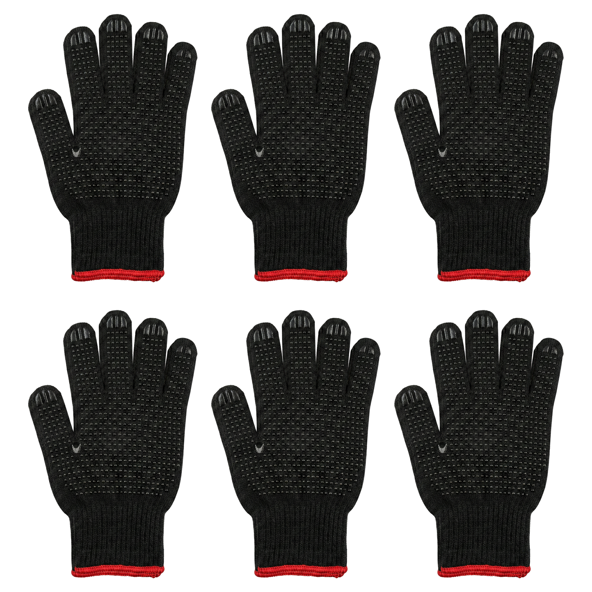 Luva de Segurança em Tecido Algodão Pigmentada Preta com Grip Antiderrapante