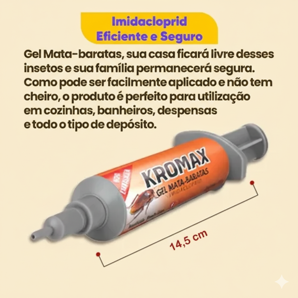 Mata Barata Gel Kromax Seringa 10g Imidacloprid