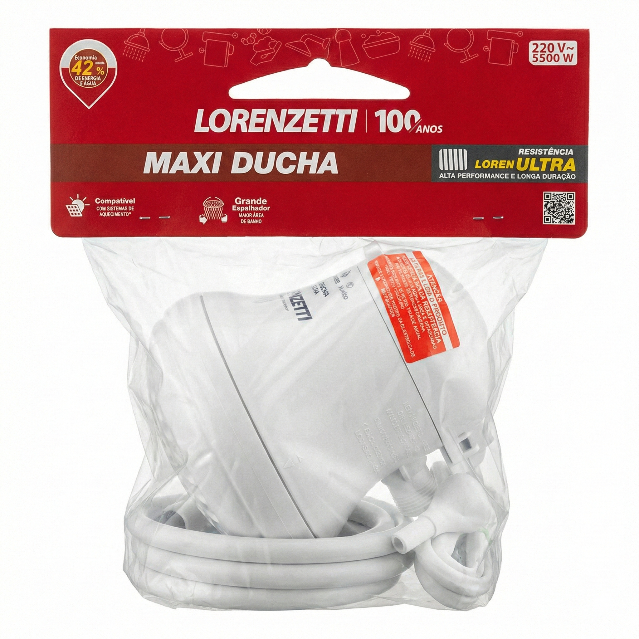 Ducha Lorenzetti Maxi Ducha Ultra 5500W - 3 Temperaturas - Disponível em 127V e 220V
