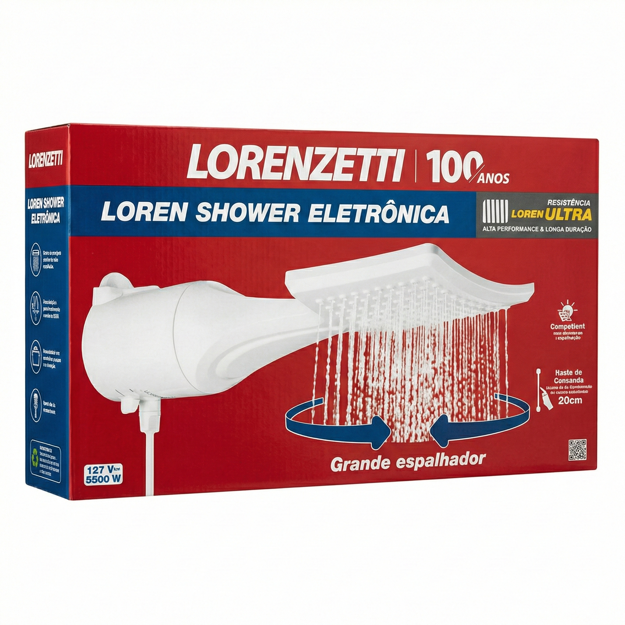 Ducha Lorenzetti Loren Shower Eletrônica - Controle Gradual de Temperatura