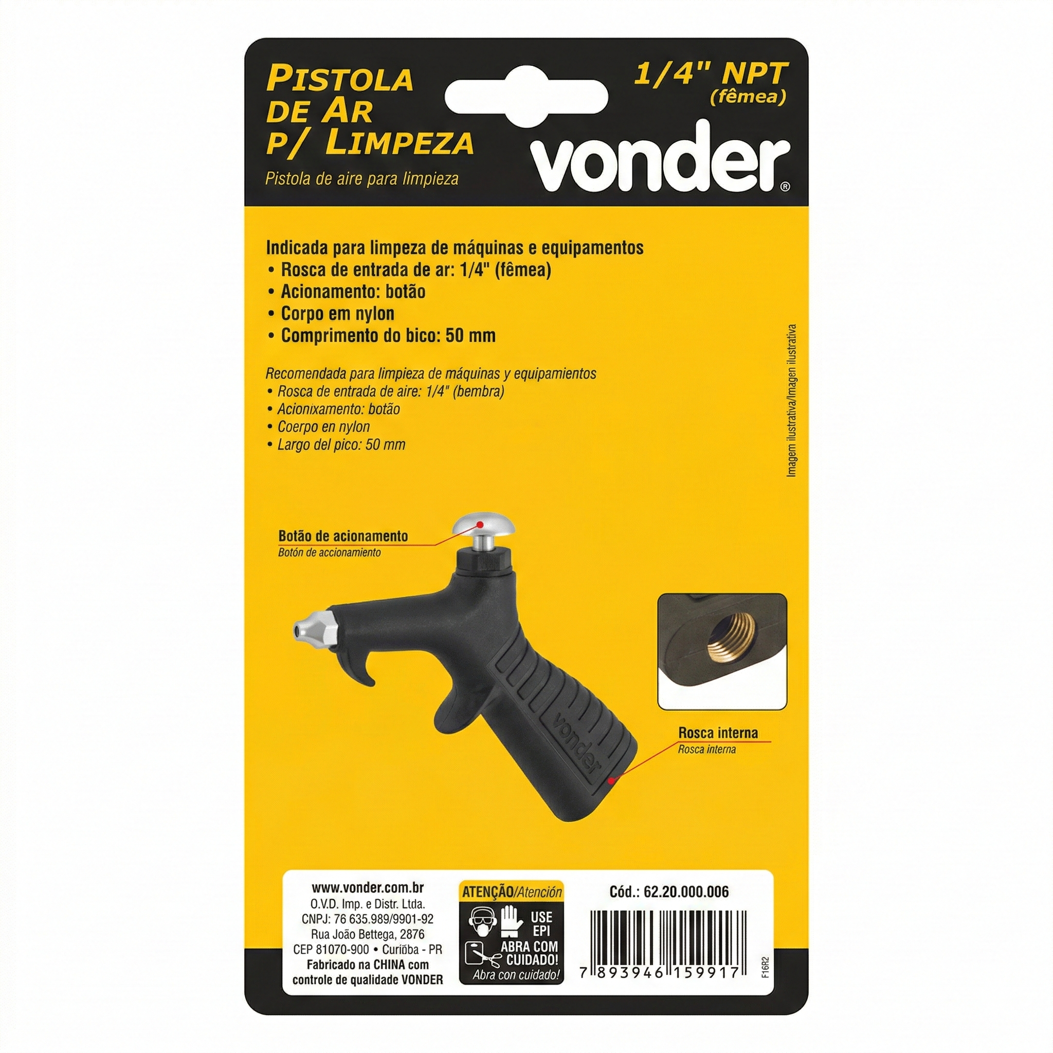 Pistola de Ar Comprimido para Limpeza Vonder PL 006