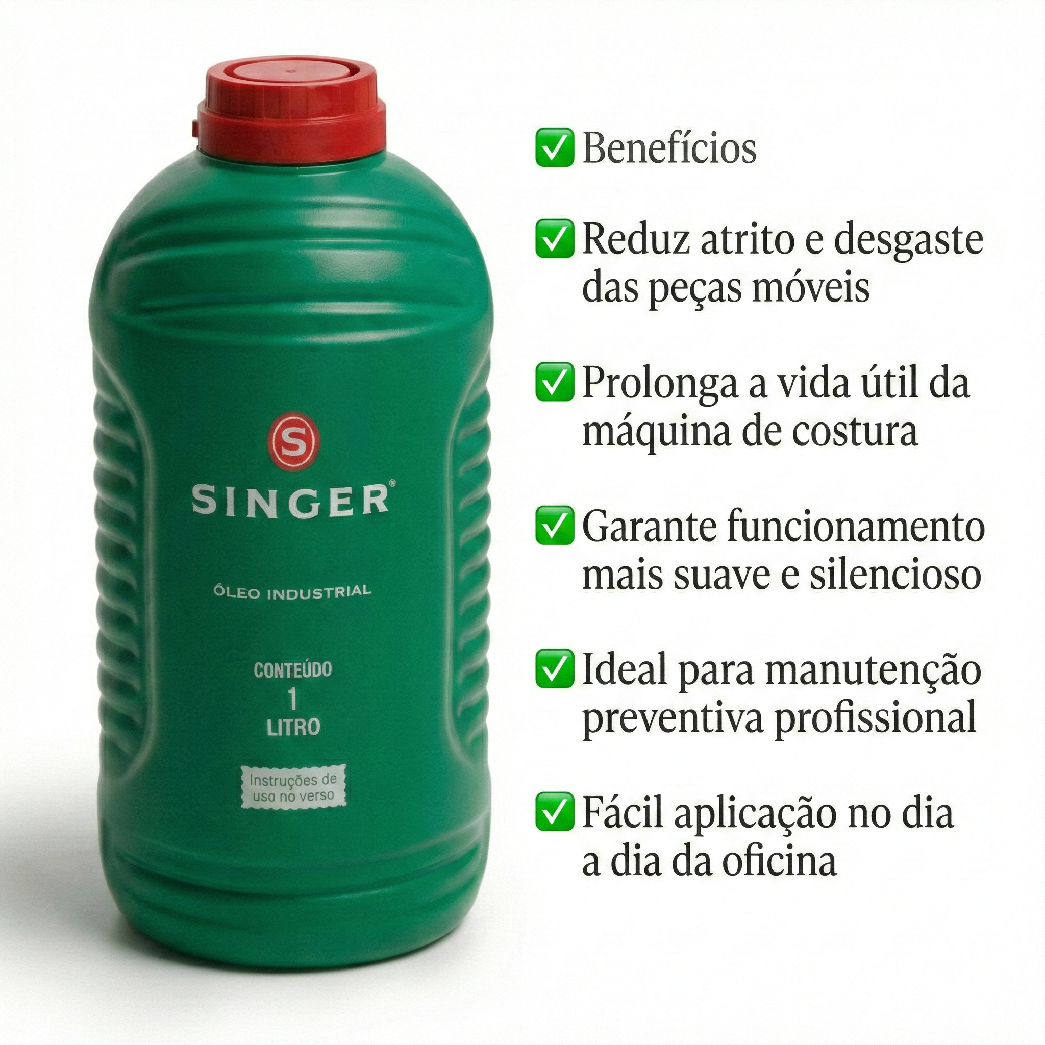 Óleo Lubrificante Industrial Singer para Máquina de Costura 1 Litro