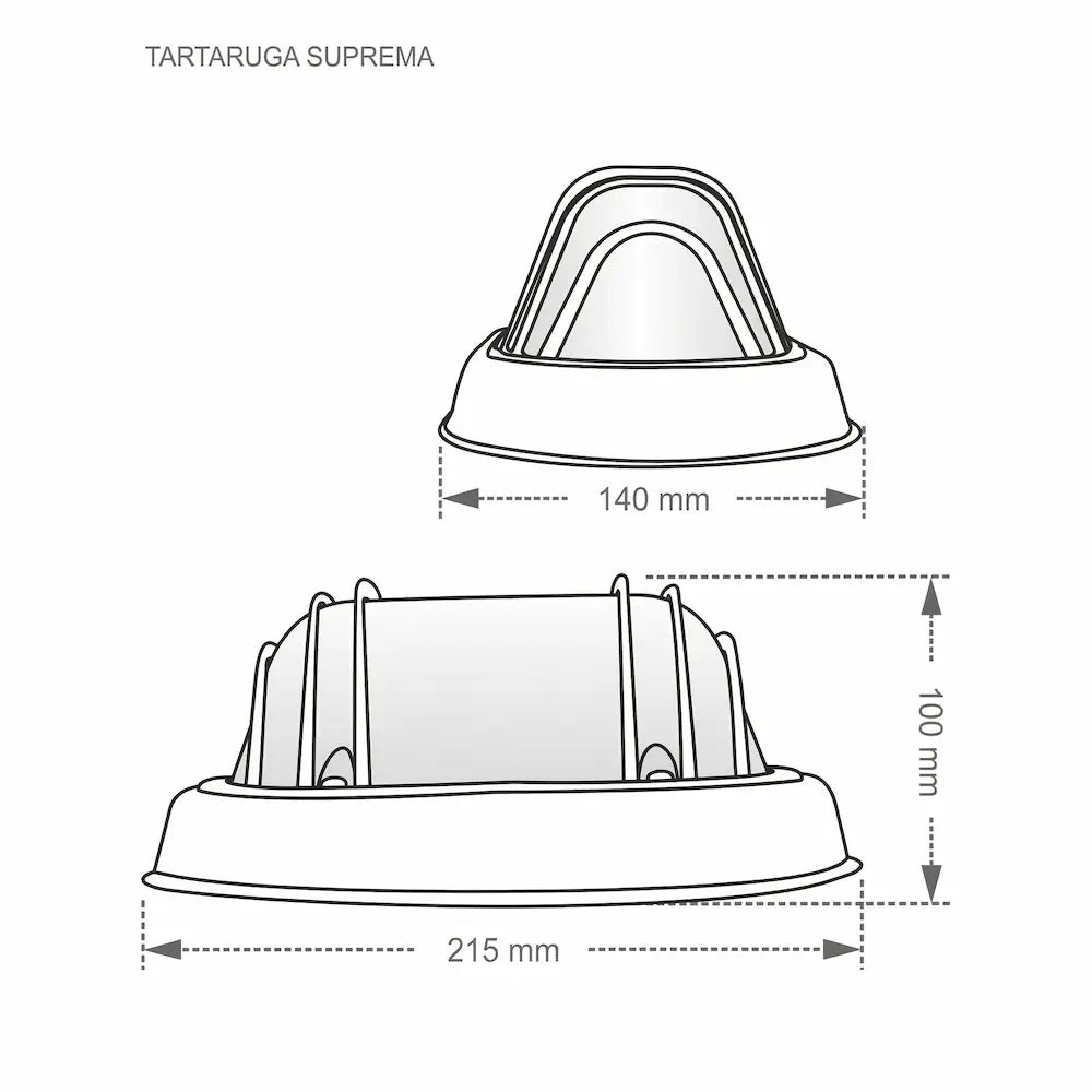 Luminária Tartaruga Suprema Preta E27 Máx. 40W Tachibra