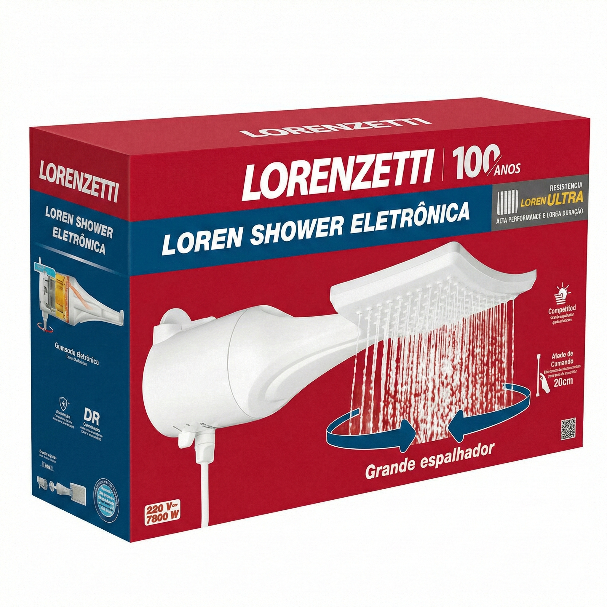 Ducha Lorenzetti Loren Shower Eletrônica - Controle Gradual de Temperatura