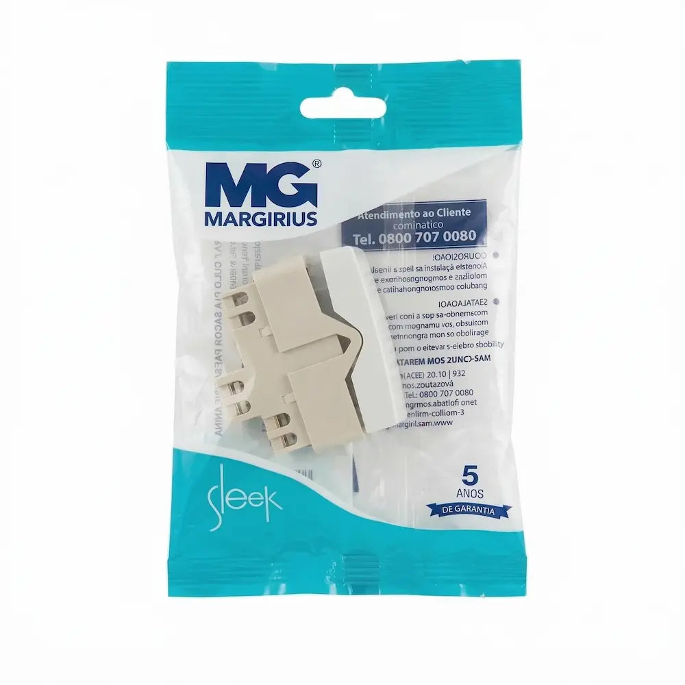 Módulo Interruptor Duplo Simples 10A 250V Sleek Margirius Branco