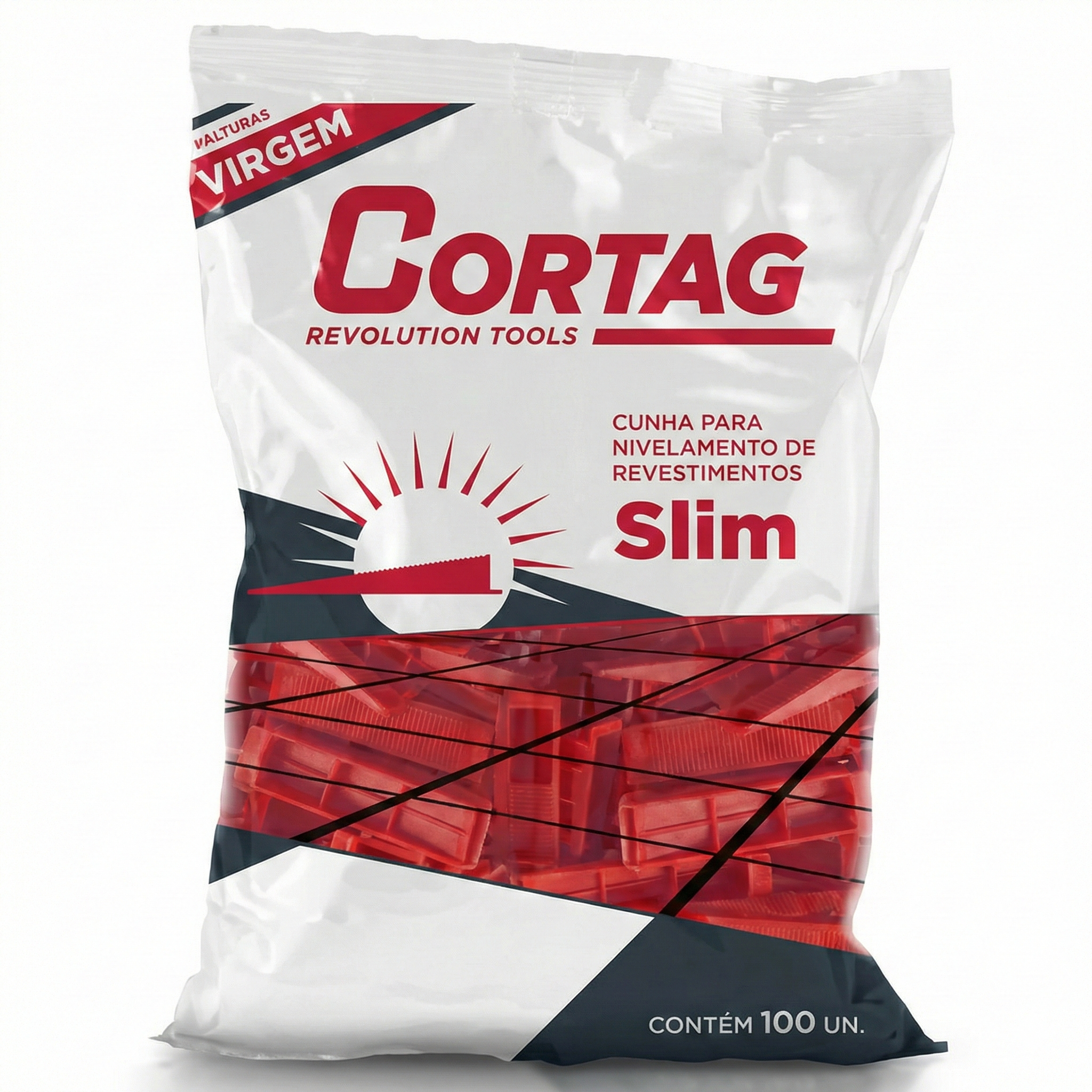 Cunha Niveladora Slim para Piso e Porcelanato – Sistema de Nivelamento Cortag 100 Unidades