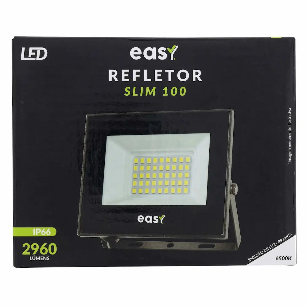 Refletor LED Easy Slim 100W 6500K IP66 Bivolt 2960 Lumens