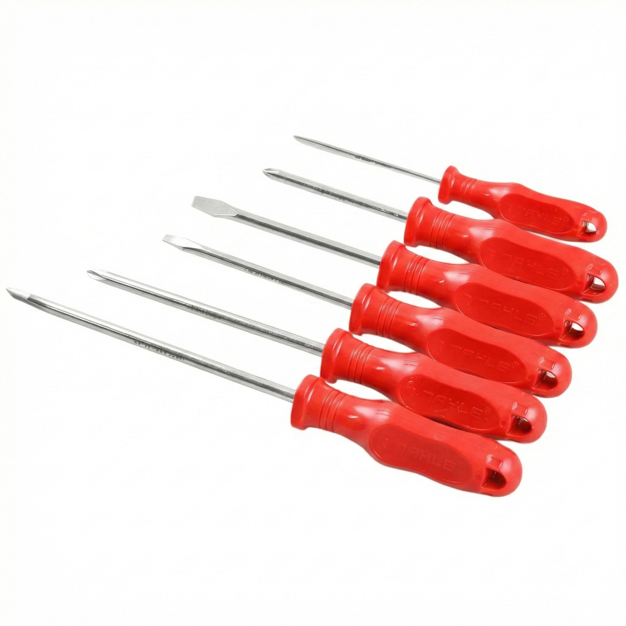 Jogo de Chaves de Fenda e Phillips 6 Peças BJ+AM - Cabo Vermelho Ergonômico para Uso Geral