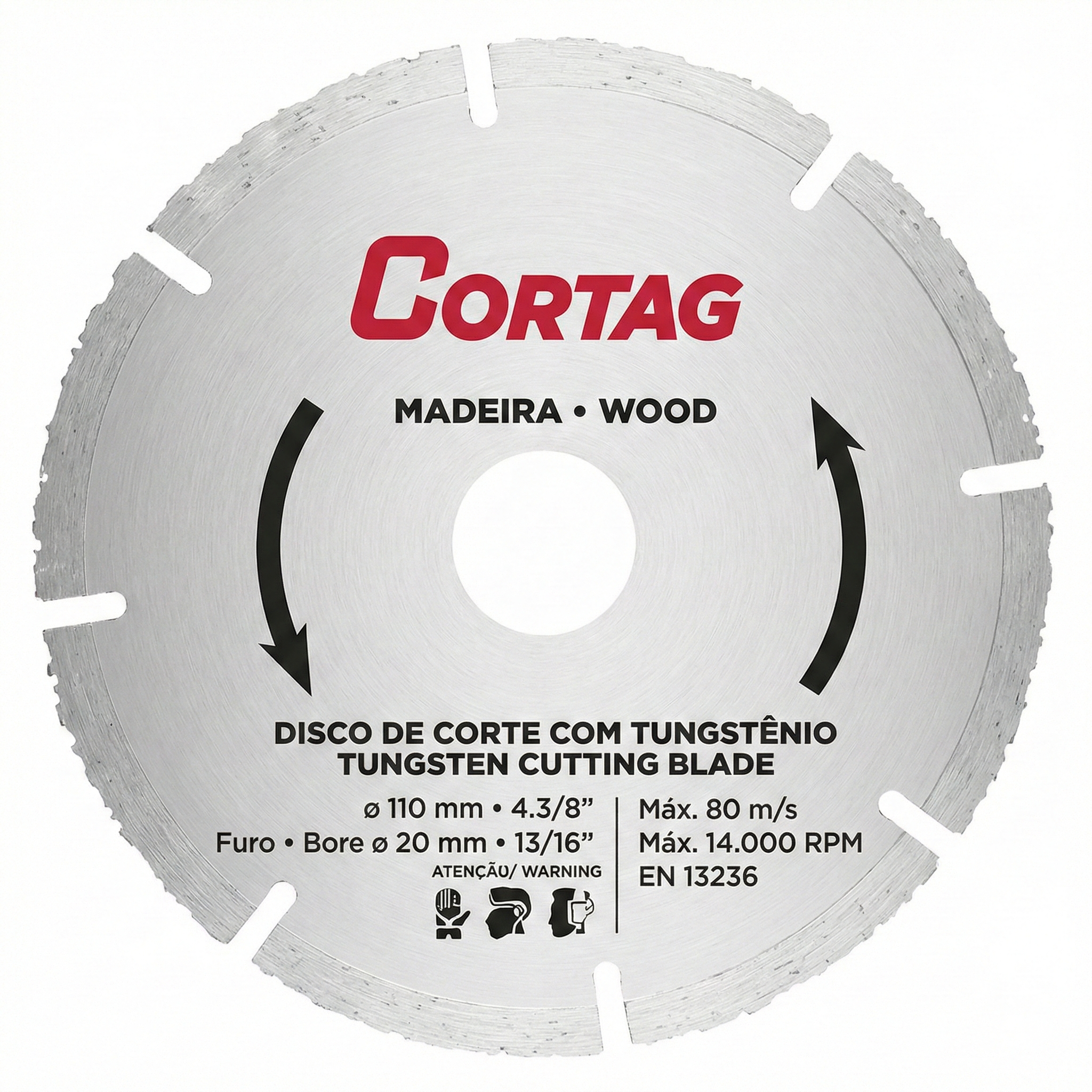 Disco de Corte Cortag com Tungstênio para Madeira 110mm
