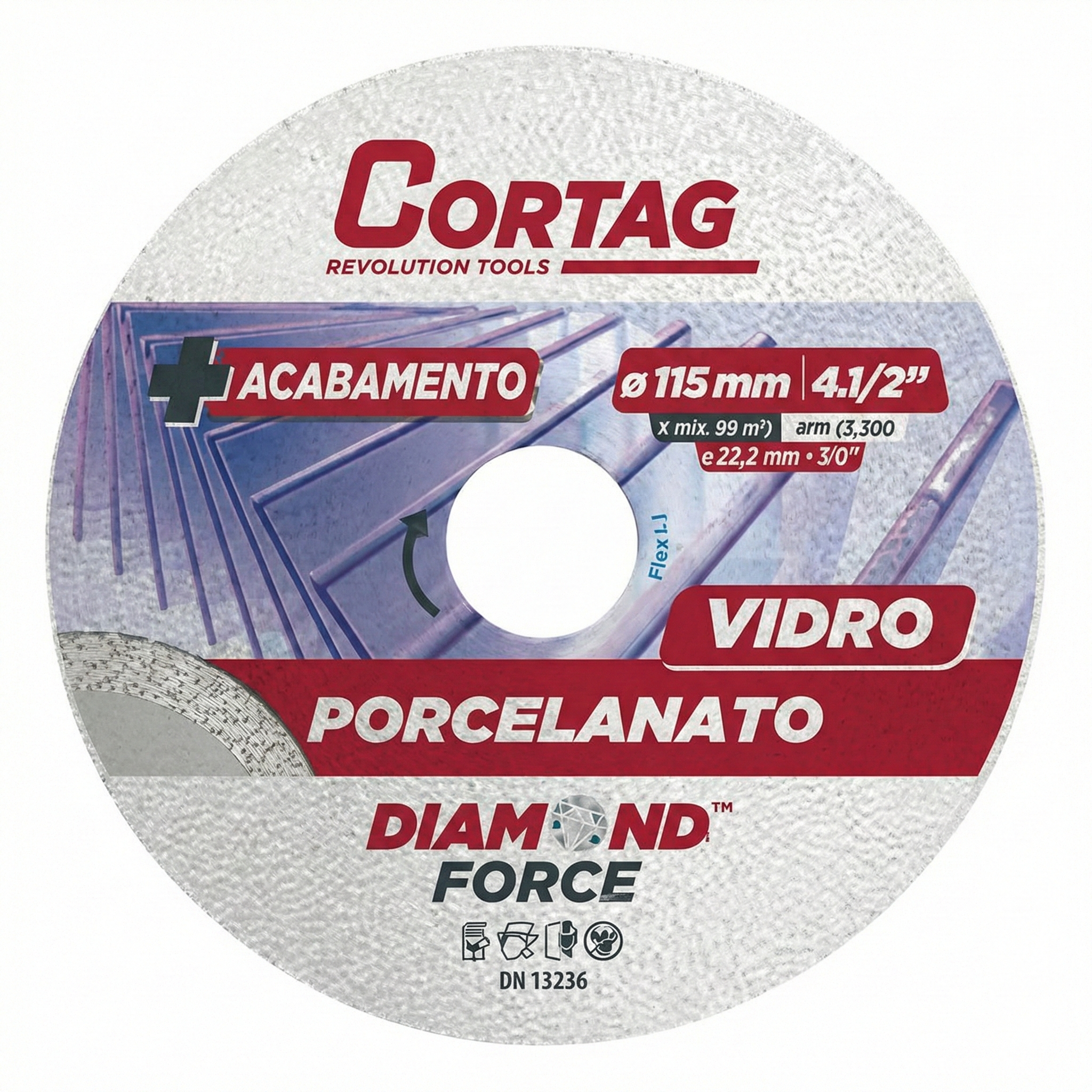 Disco Diamantado Cortag Porcelanato e Vidro 115mm Acabamento Fino
