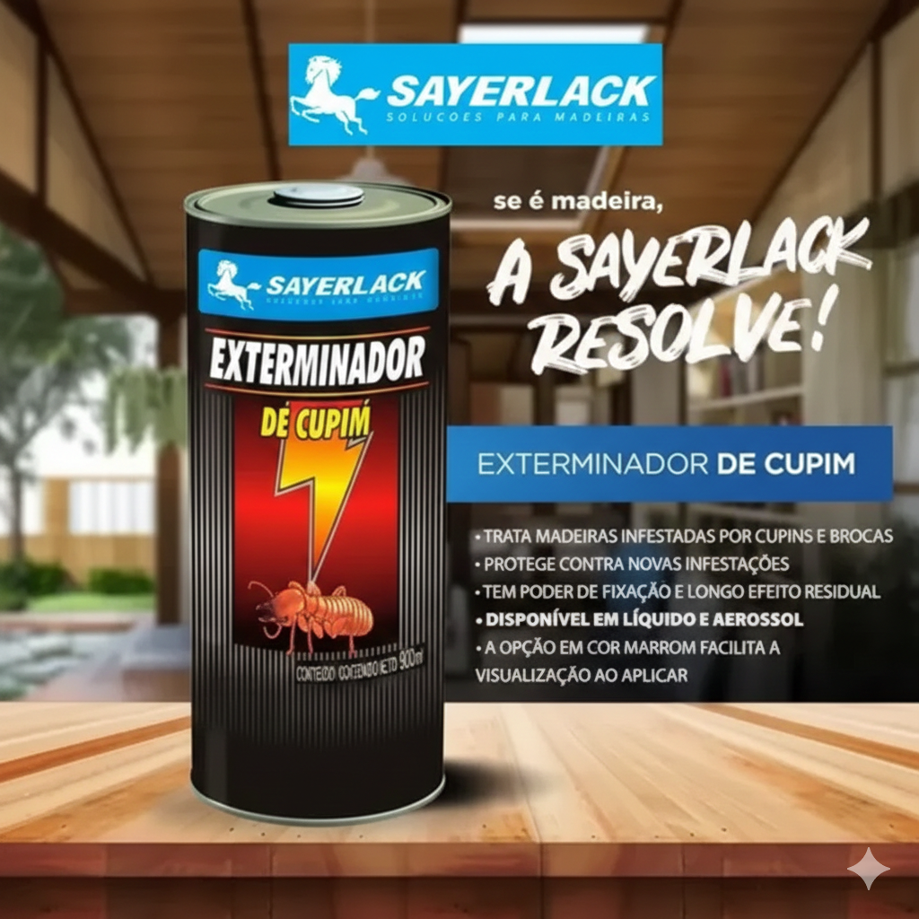 Exterminador de Cupim Incolor Sayerlack 900ml Mata e Protege