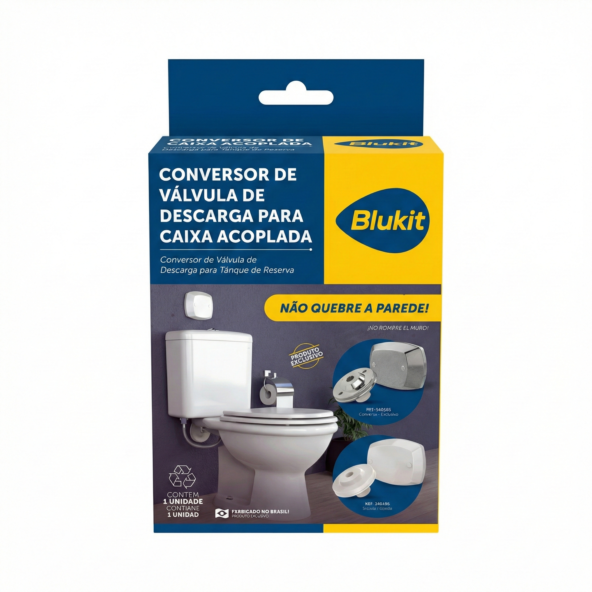 Conversor de Válvula de Descarga para Caixa Acoplada 38mm x 1/2" Blukit