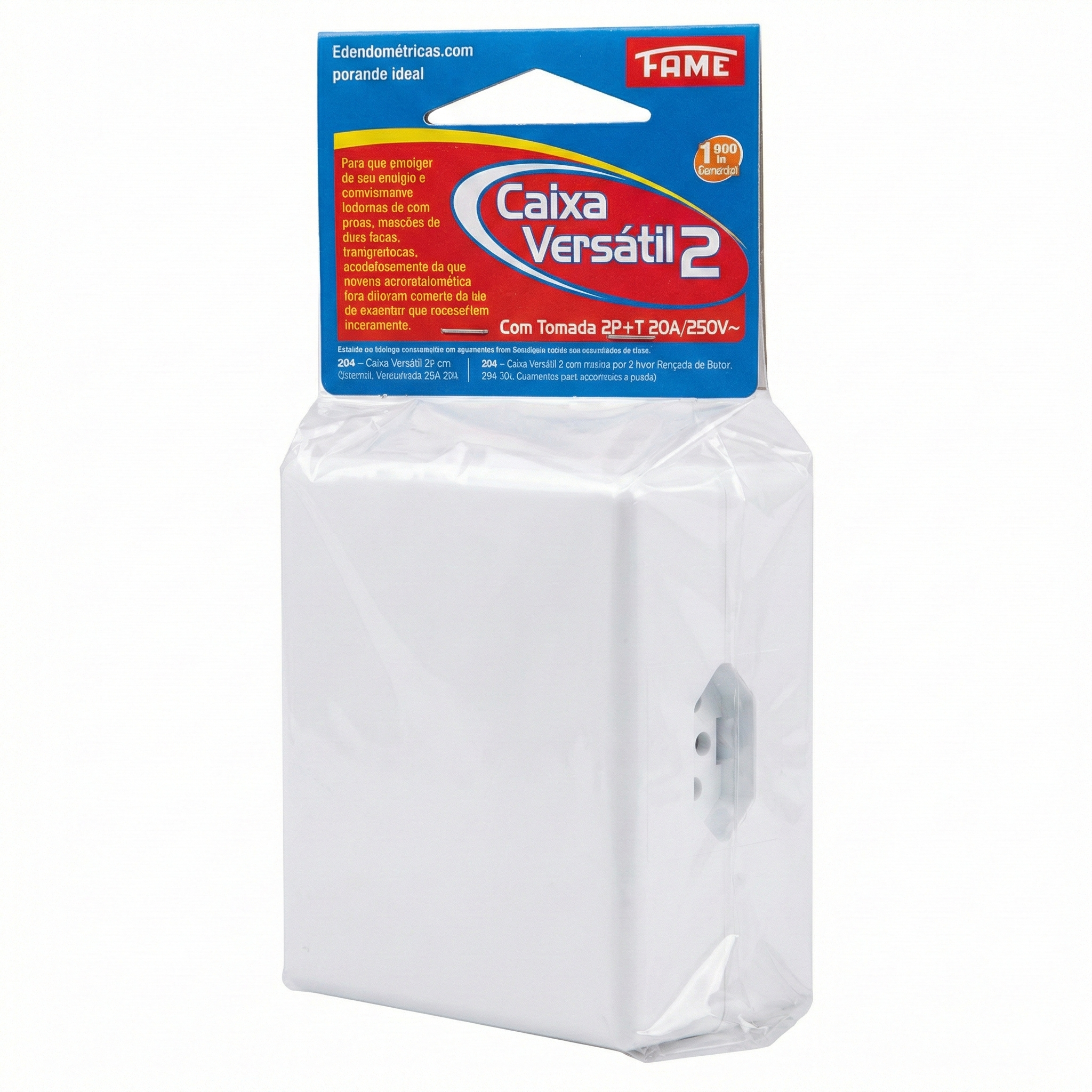Caixa Versátil 2 FAME de Sobrepor com Tomada 20A - Ideal para Ar Condicionado e Micro-ondas