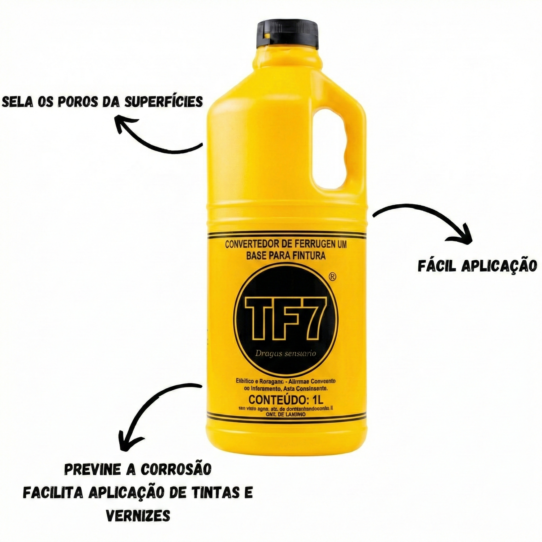 Convertedor de Ferrugem TF7 Base para Pintura Amarelo 1 Litro