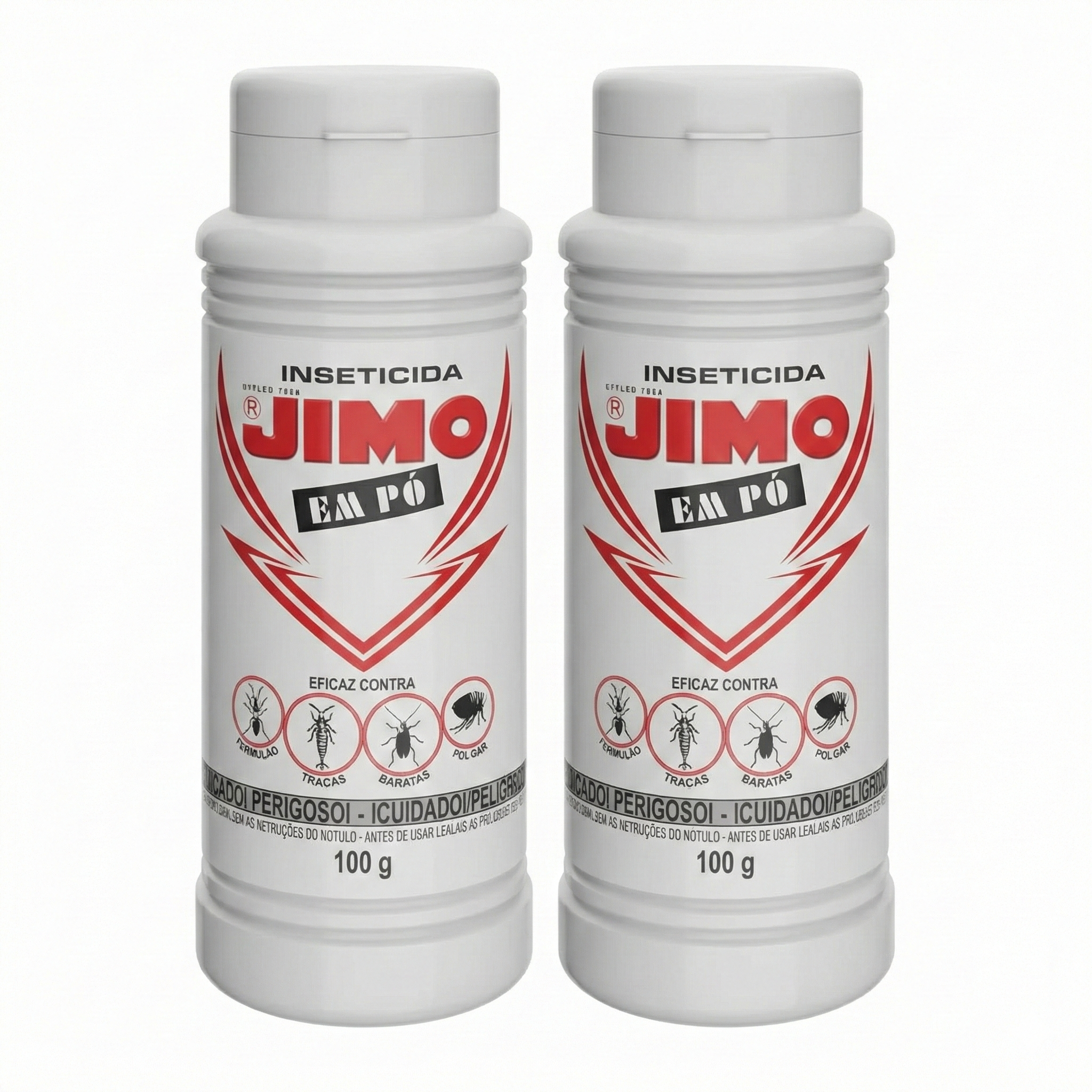 Kit 2 Inseticida Jimo em Pó 100g Elimina Formigas Baratas Traças e Pulgas