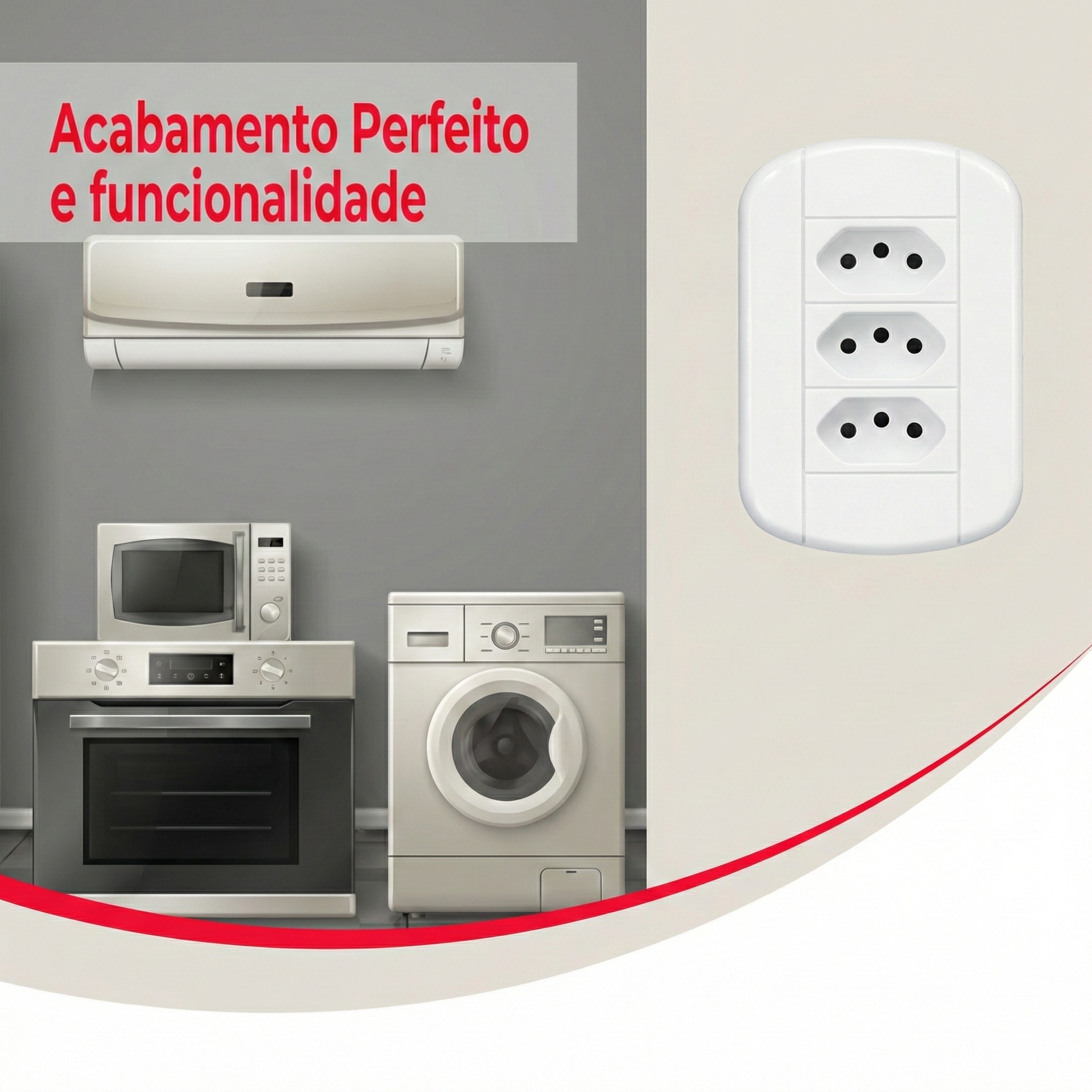 Conjunto 2 Tomadas Dupla FAME Blanc+ 20A 250V 4x2 - Padrão 3 Pinos Grosso - Espelho Branco - Ref. 3920 (Cópia)