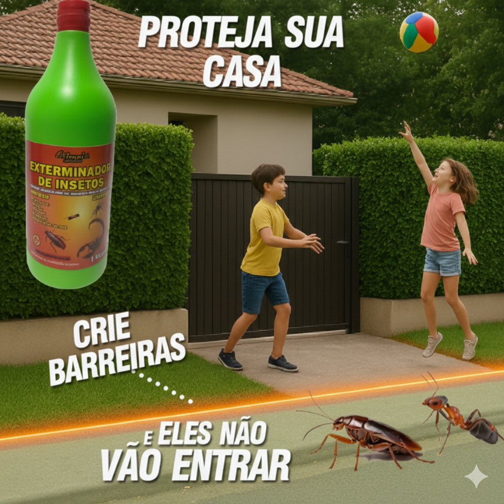 Exterminador de Insetos Líquido Contra Baratas, Aranhas, Escorpiões e Pernilongos