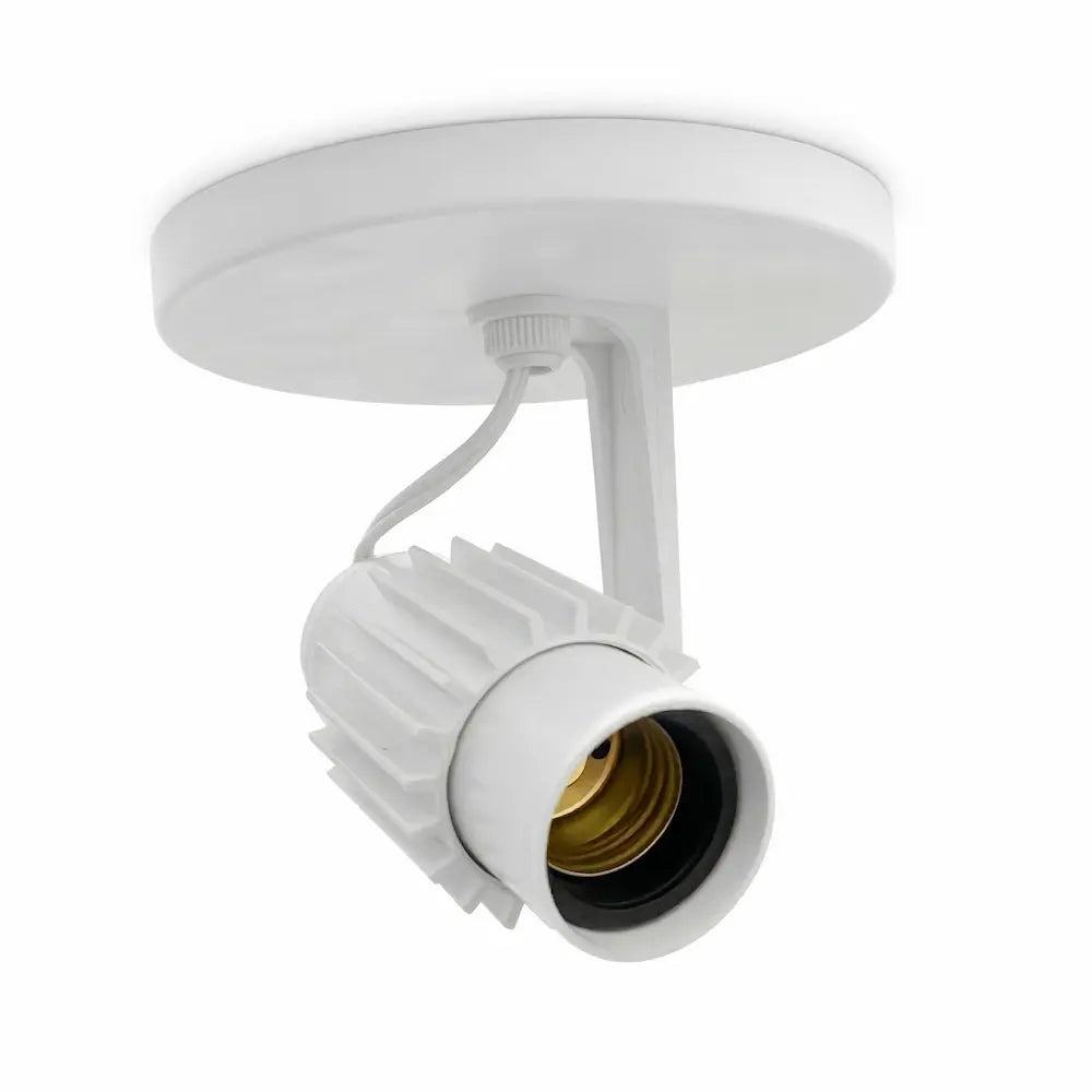 Spot Aletado Alumínio 1xE27 Branco OPL – Spot de Sobrepor Direcionável para Teto