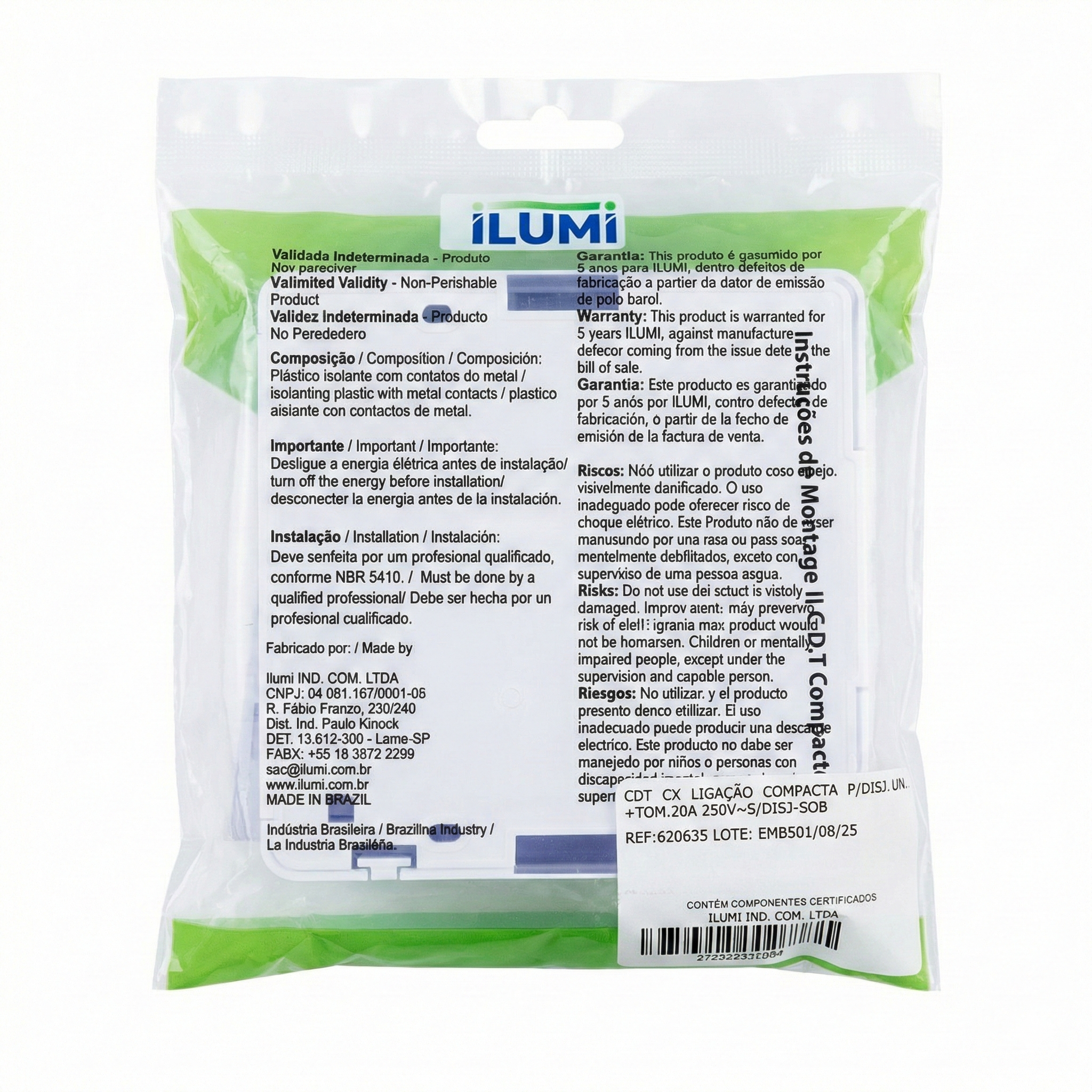 Centrinho de Sobrepor com Tomada 20A - Caixa para 1 Disjuntor DIN