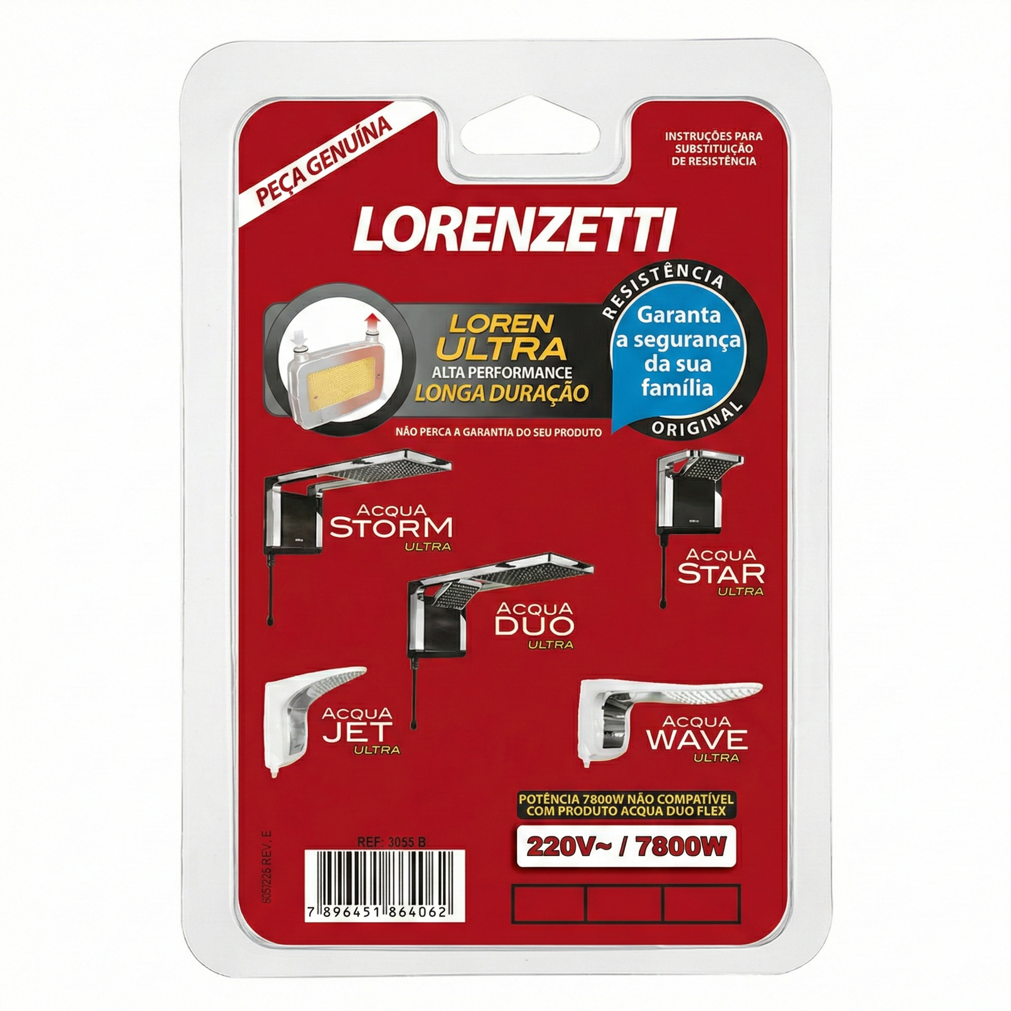 Resistência Original Lorenzetti - Para Ducha Acqua Duo, Storm e Star - Disponível em 127V e 220V
