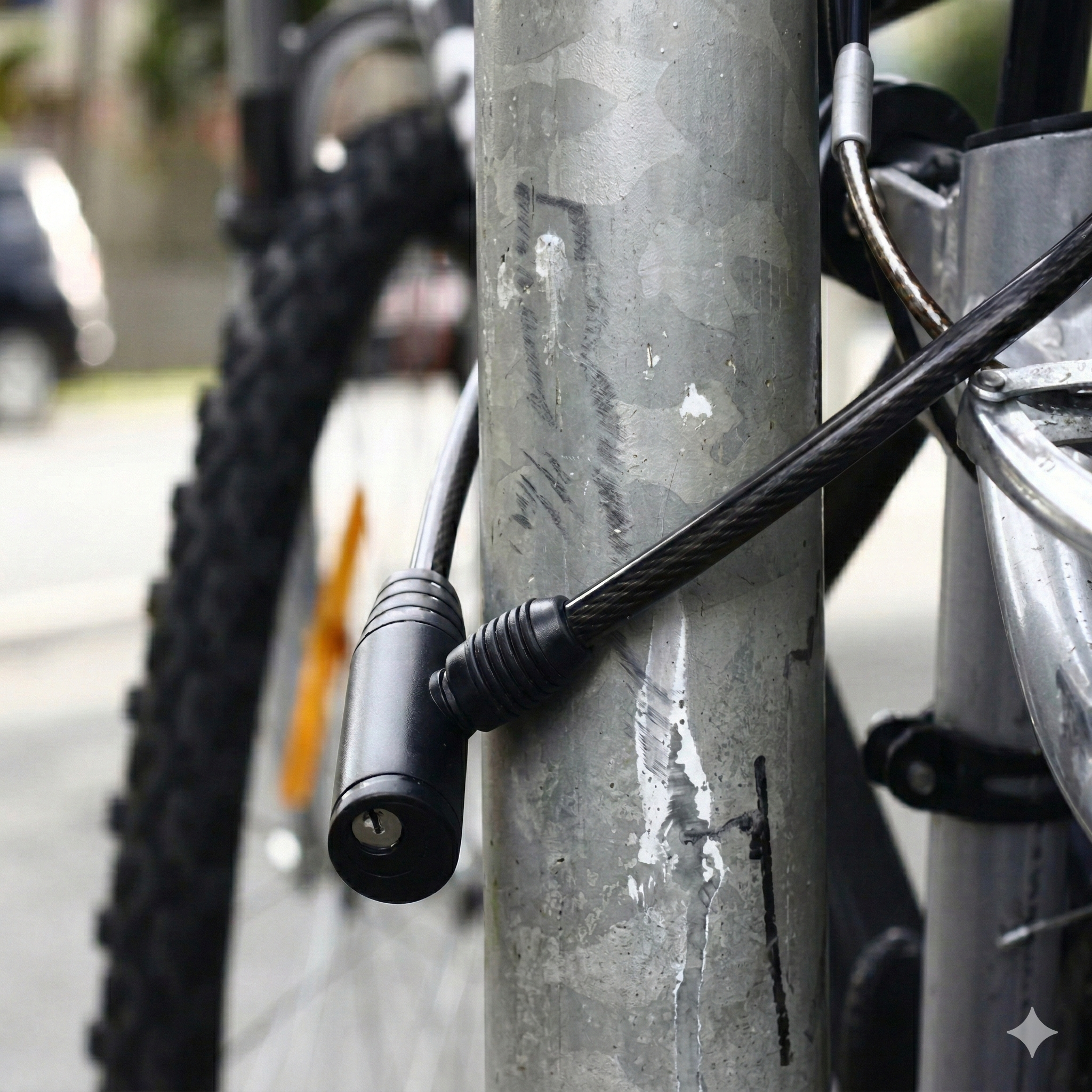 Cadeado para Bicicleta Ferja 8mm x 60cm com Cabo de Aço Revestido e 2 Chaves