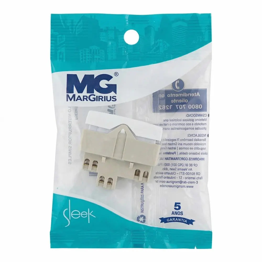 Módulo Interruptor Simples Sleek Margirius 10A 250V Branco (16062)