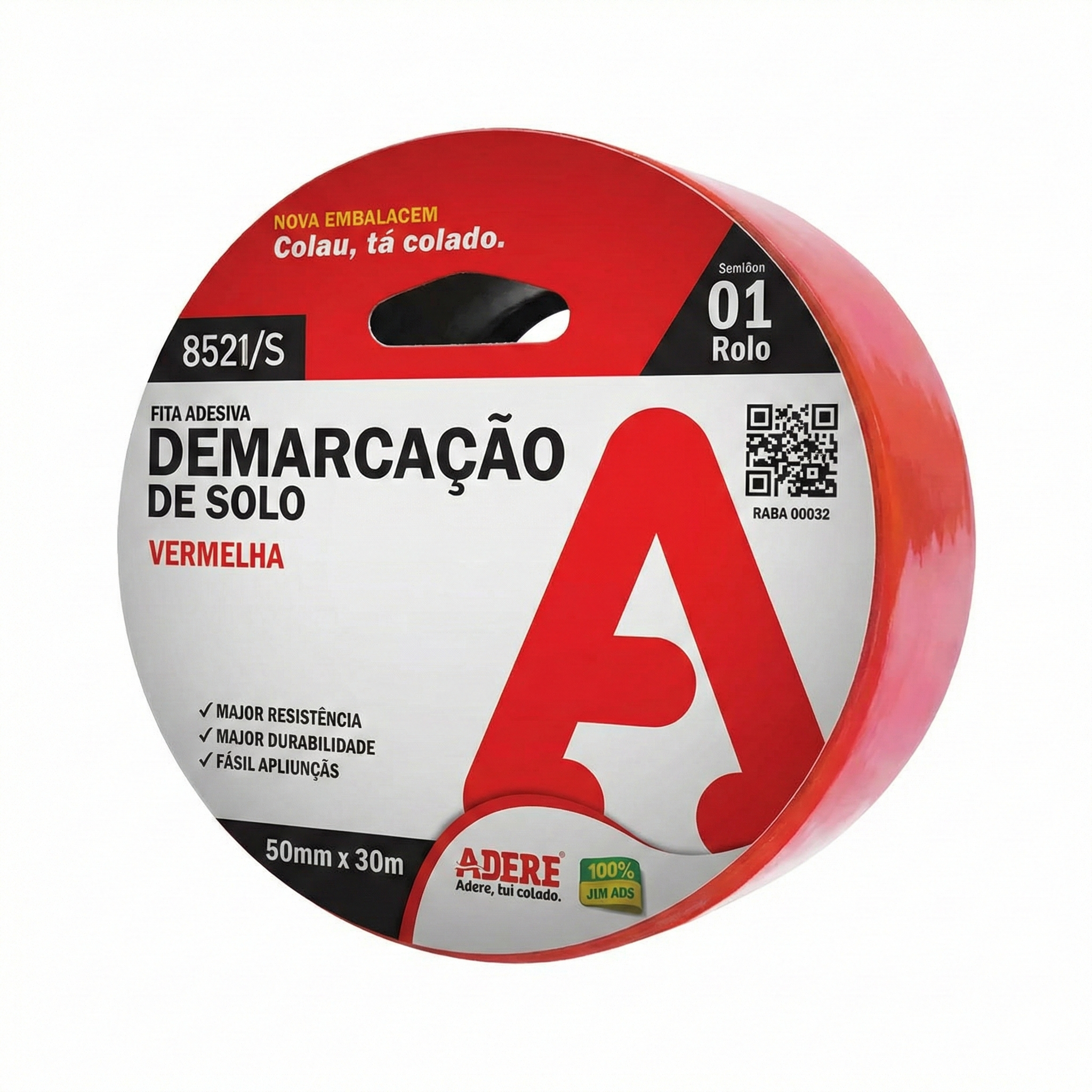 Fita Adesiva de Demarcação de Solo Adere 50mm x 15m | Linha 8521/S