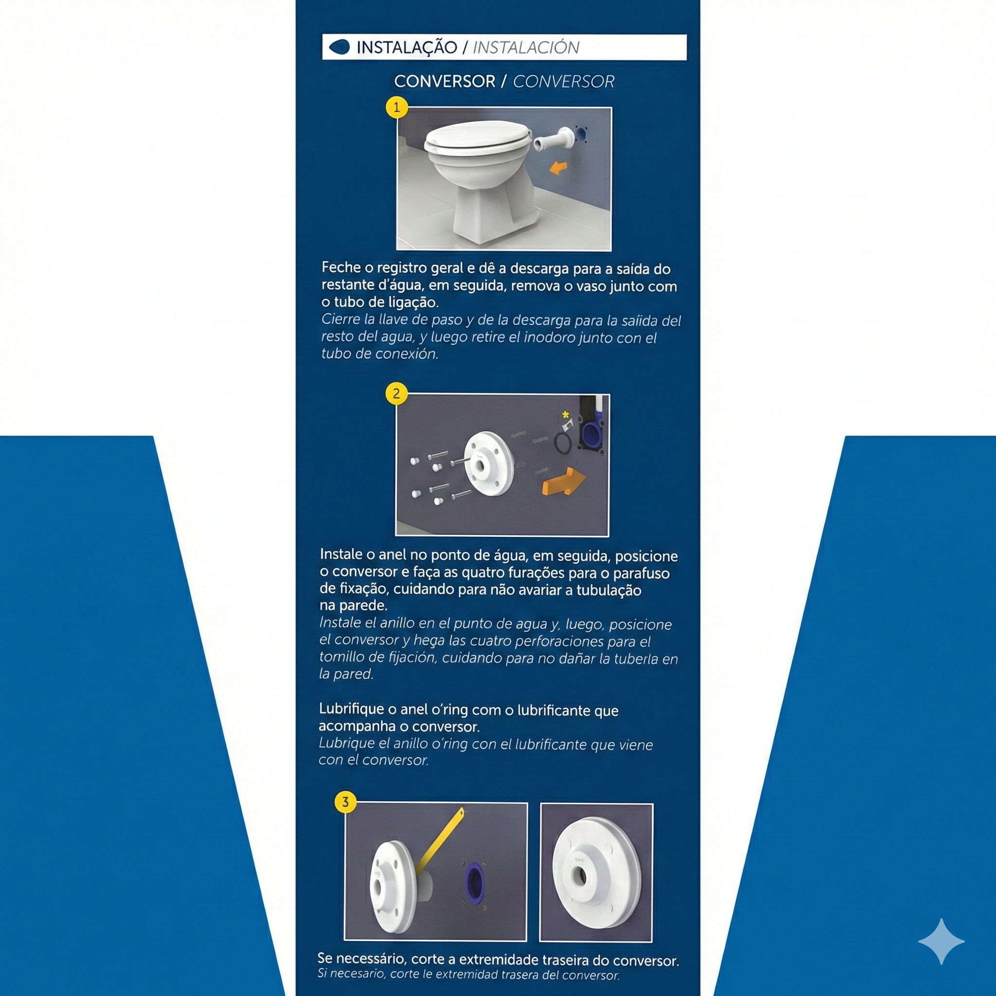 Conversor de Válvula de Descarga para Caixa Acoplada 38mm x 1/2" Blukit