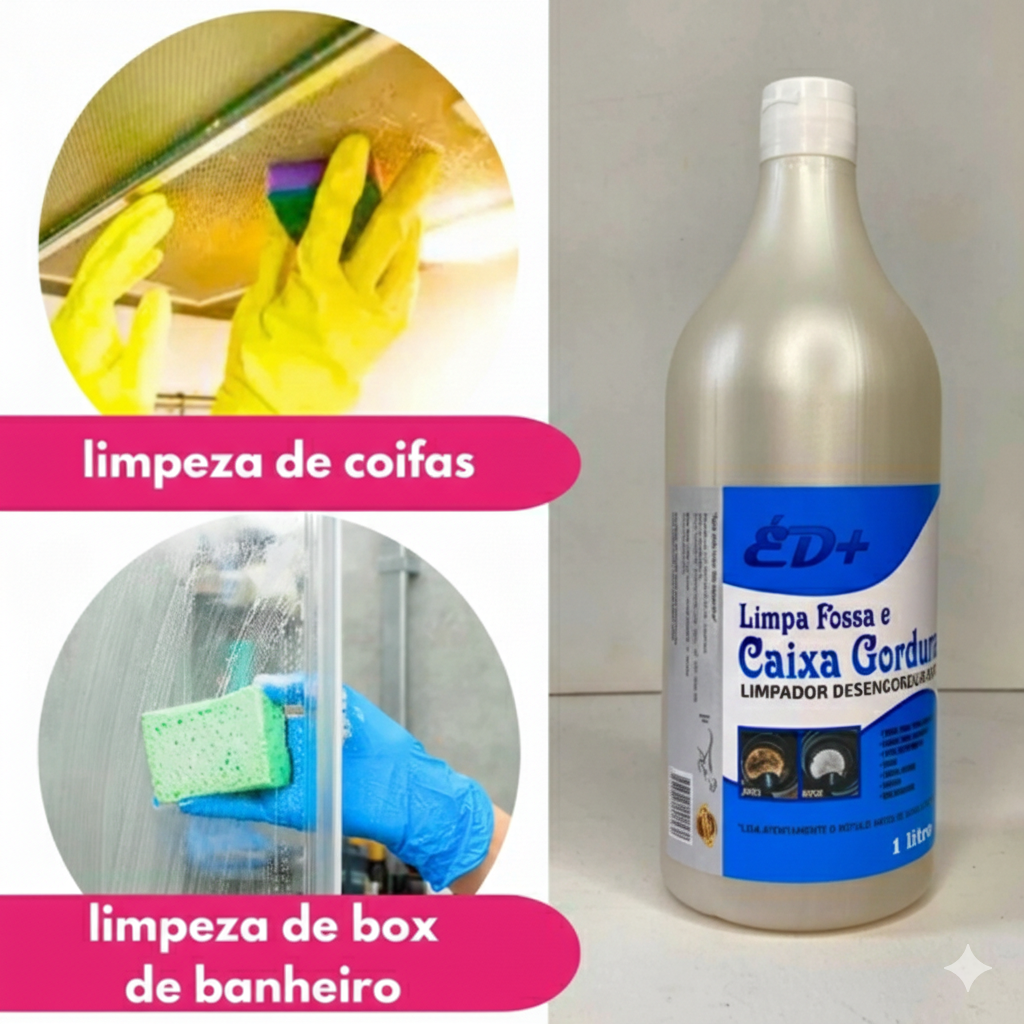 Limpa Fossa e Caixa de Gordura ED+ Desengordurante Concentrado 1 Litro