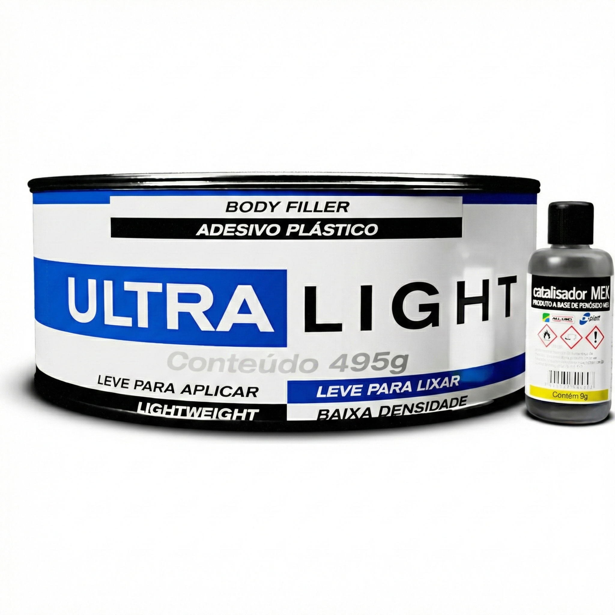 Massa Plástica Ultra Light 495g Maxi Rubber para Funilaria Automotiva