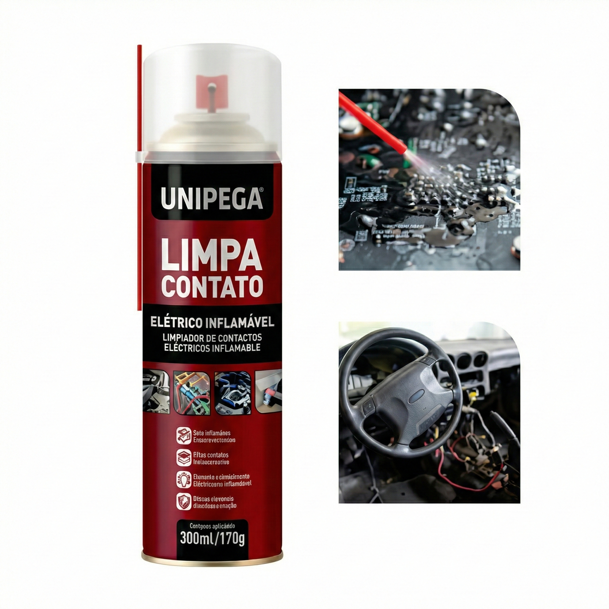 Limpa Contato Elétrico Unipega Spray 300ml - Recupera Condutividade