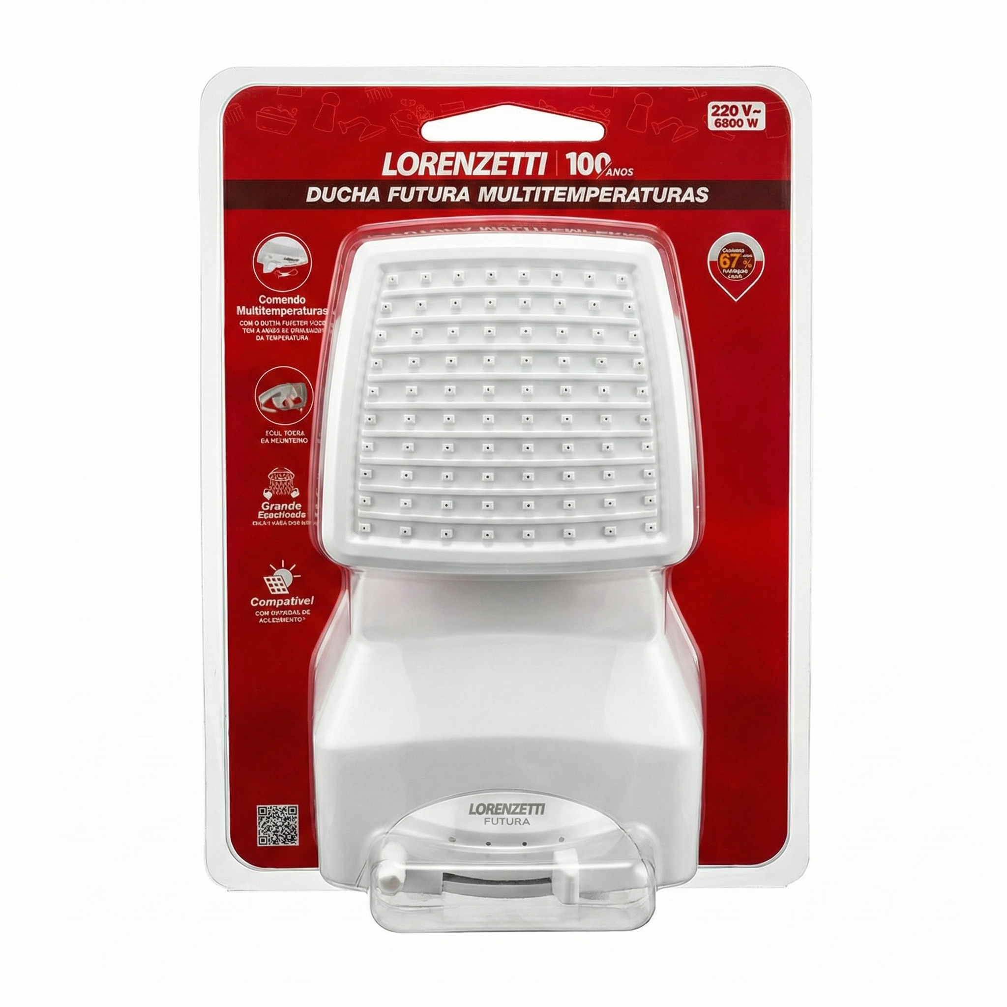 Ducha Futura Multitemperaturas - Lorenzetti - 220V / 6800W