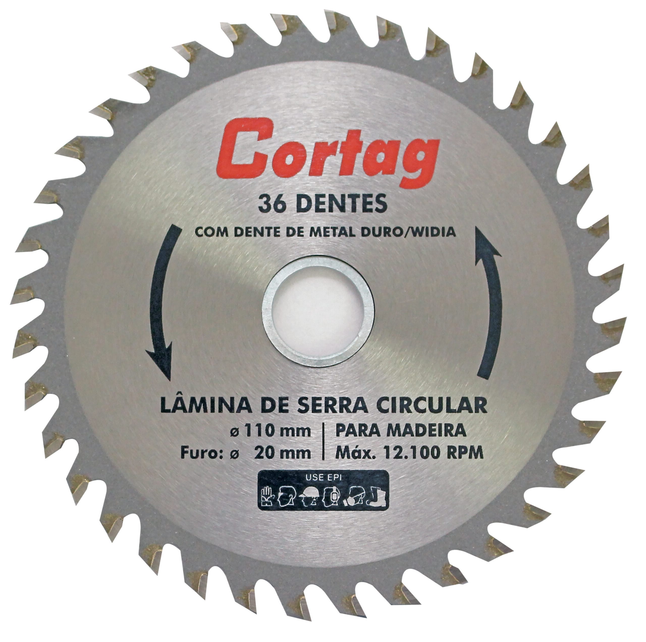 Lâmina de Serra Circular Cortag 36 Dentes 110mm para Madeira